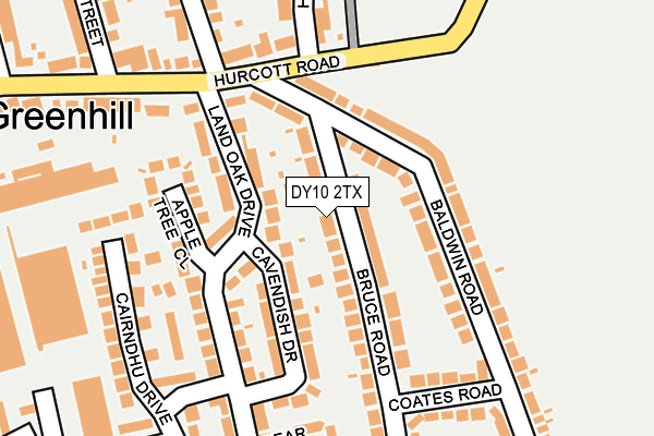 DY10 2TX map - OS OpenMap – Local (Ordnance Survey)