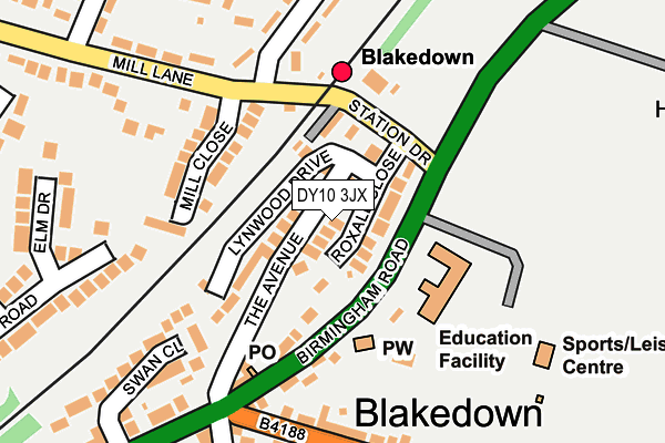 DY10 3JX map - OS OpenMap – Local (Ordnance Survey)