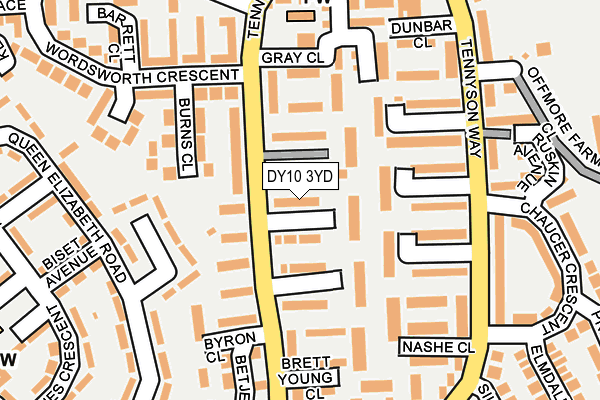 DY10 3YD map - OS OpenMap – Local (Ordnance Survey)