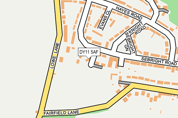 DY11 5AF map - OS OpenMap – Local (Ordnance Survey)
