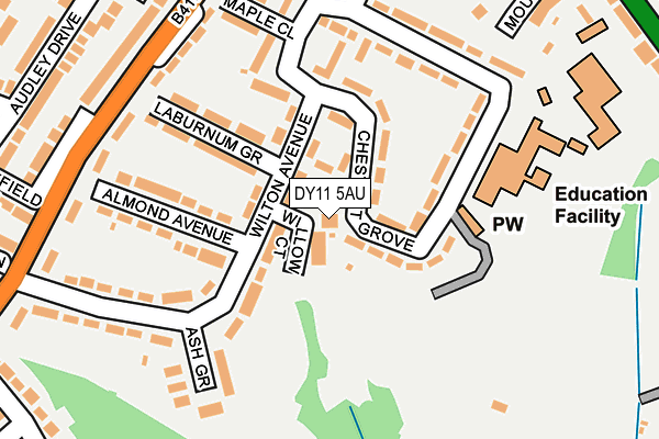 DY11 5AU map - OS OpenMap – Local (Ordnance Survey)