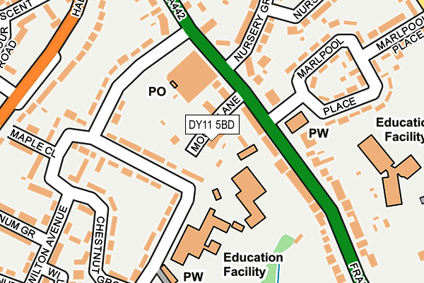 DY11 5BD map - OS OpenMap – Local (Ordnance Survey)