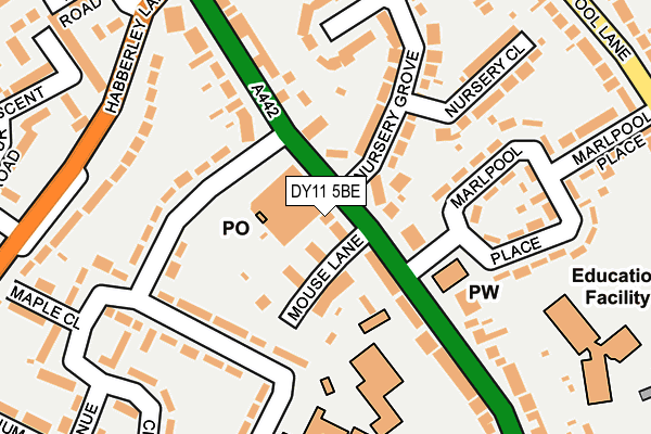 DY11 5BE map - OS OpenMap – Local (Ordnance Survey)