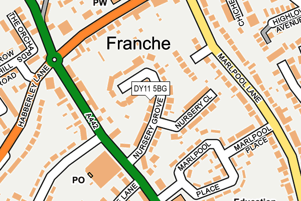 DY11 5BG map - OS OpenMap – Local (Ordnance Survey)