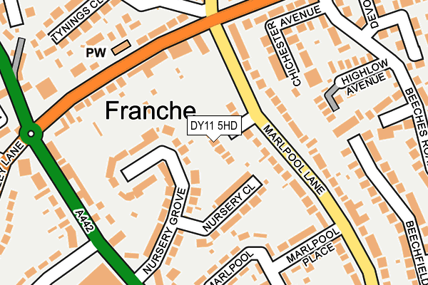 DY11 5HD map - OS OpenMap – Local (Ordnance Survey)