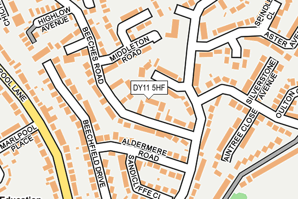 DY11 5HF map - OS OpenMap – Local (Ordnance Survey)