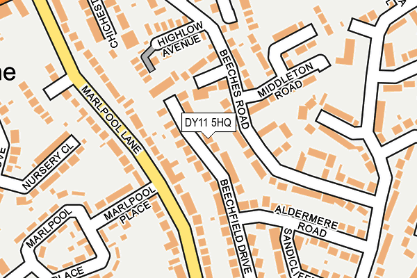 DY11 5HQ map - OS OpenMap – Local (Ordnance Survey)