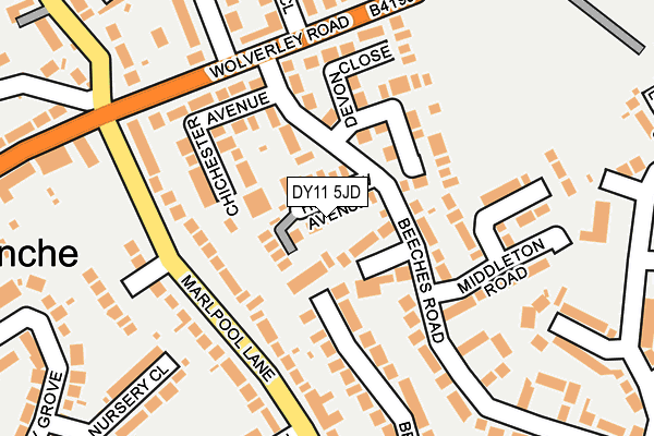 DY11 5JD map - OS OpenMap – Local (Ordnance Survey)