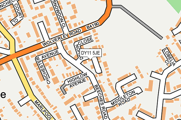 DY11 5JE map - OS OpenMap – Local (Ordnance Survey)