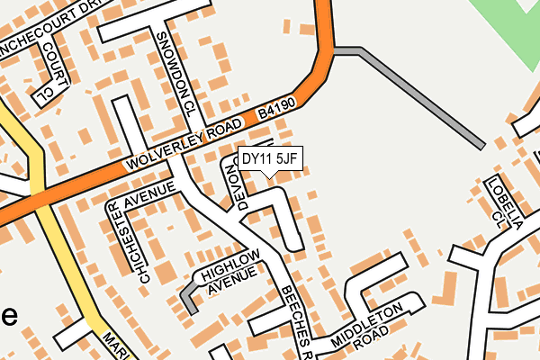 DY11 5JF map - OS OpenMap – Local (Ordnance Survey)