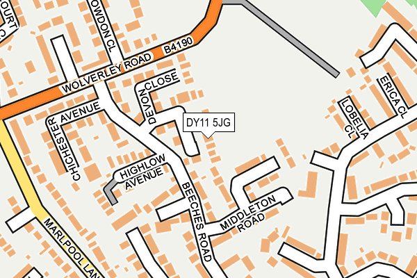 DY11 5JG map - OS OpenMap – Local (Ordnance Survey)