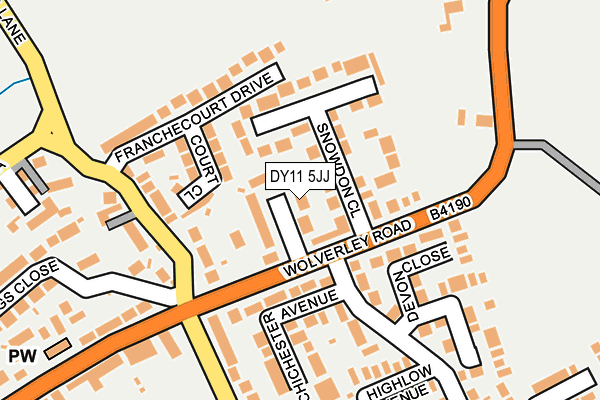 DY11 5JJ map - OS OpenMap – Local (Ordnance Survey)