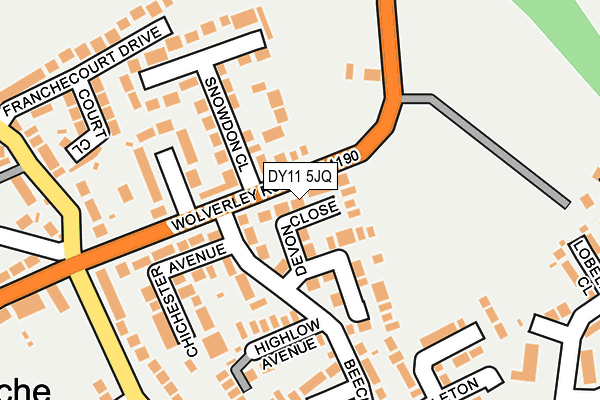 DY11 5JQ map - OS OpenMap – Local (Ordnance Survey)