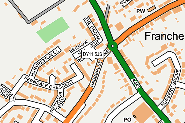 DY11 5JS map - OS OpenMap – Local (Ordnance Survey)