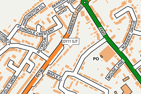 DY11 5JT map - OS OpenMap – Local (Ordnance Survey)