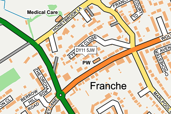 DY11 5JW map - OS OpenMap – Local (Ordnance Survey)