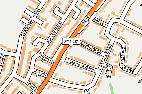 DY11 5JX map - OS OpenMap – Local (Ordnance Survey)