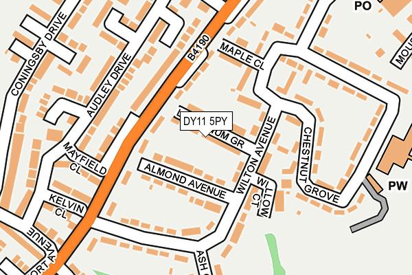 DY11 5PY map - OS OpenMap – Local (Ordnance Survey)