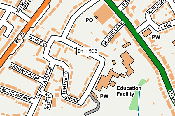 DY11 5QB map - OS OpenMap – Local (Ordnance Survey)