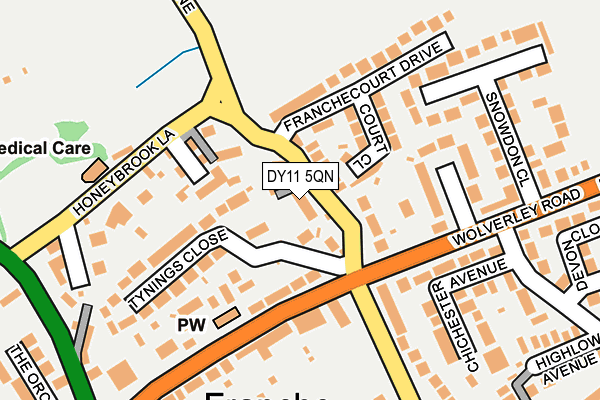 DY11 5QN map - OS OpenMap – Local (Ordnance Survey)