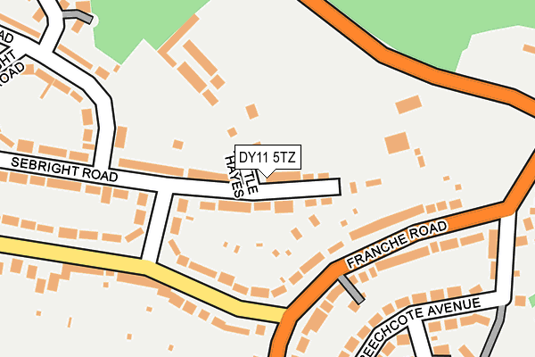 DY11 5TZ map - OS OpenMap – Local (Ordnance Survey)
