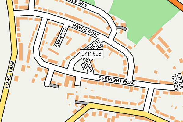 DY11 5UB map - OS OpenMap – Local (Ordnance Survey)