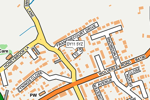 DY11 5YZ map - OS OpenMap – Local (Ordnance Survey)