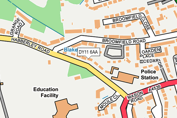 DY11 6AA map - OS OpenMap – Local (Ordnance Survey)