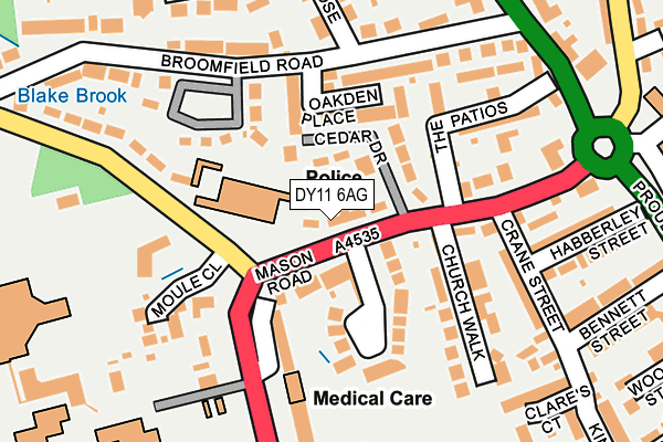 DY11 6AG map - OS OpenMap – Local (Ordnance Survey)