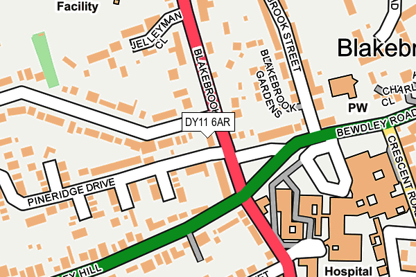 DY11 6AR map - OS OpenMap – Local (Ordnance Survey)