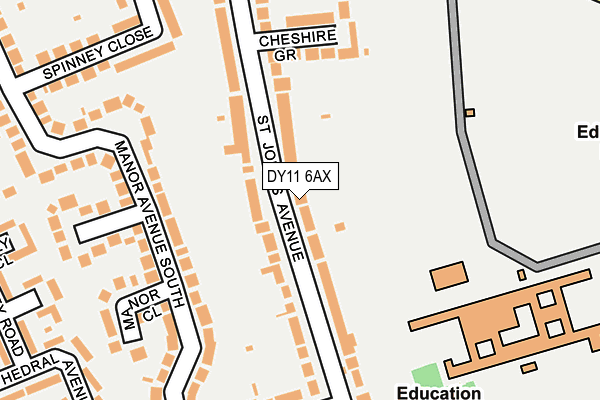 DY11 6AX map - OS OpenMap – Local (Ordnance Survey)