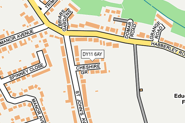 DY11 6AY map - OS OpenMap – Local (Ordnance Survey)