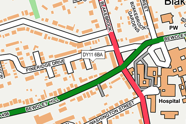 DY11 6BA map - OS OpenMap – Local (Ordnance Survey)