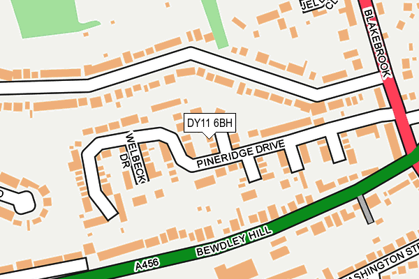 DY11 6BH map - OS OpenMap – Local (Ordnance Survey)