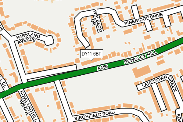 DY11 6BT map - OS OpenMap – Local (Ordnance Survey)