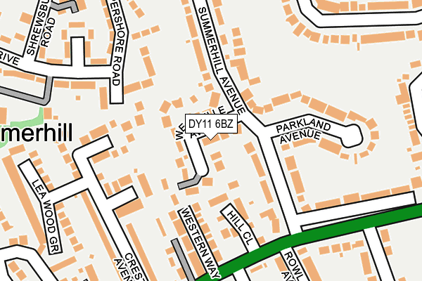 DY11 6BZ map - OS OpenMap – Local (Ordnance Survey)