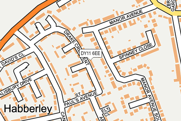 DY11 6EE map - OS OpenMap – Local (Ordnance Survey)