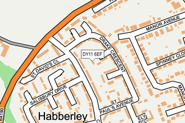 DY11 6EF map - OS OpenMap – Local (Ordnance Survey)
