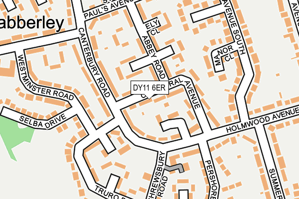 DY11 6ER map - OS OpenMap – Local (Ordnance Survey)