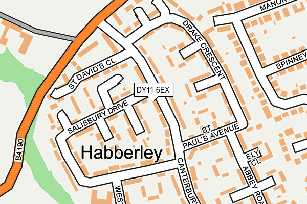 DY11 6EX map - OS OpenMap – Local (Ordnance Survey)