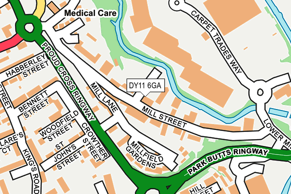 DY11 6GA map - OS OpenMap – Local (Ordnance Survey)
