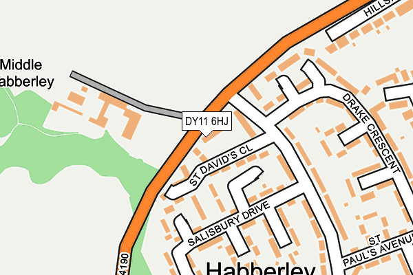 DY11 6HJ map - OS OpenMap – Local (Ordnance Survey)