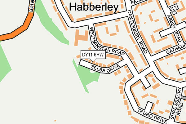 DY11 6HW map - OS OpenMap – Local (Ordnance Survey)