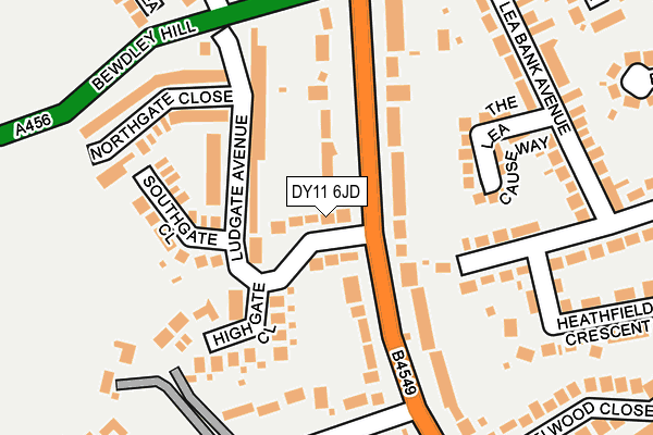 DY11 6JD map - OS OpenMap – Local (Ordnance Survey)