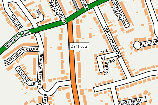 DY11 6JG map - OS OpenMap – Local (Ordnance Survey)