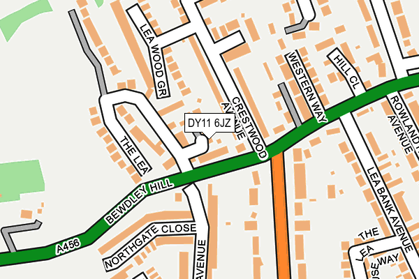 DY11 6JZ map - OS OpenMap – Local (Ordnance Survey)