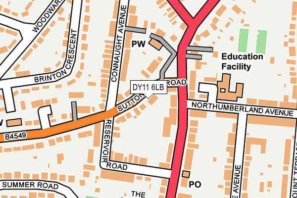 DY11 6LB map - OS OpenMap – Local (Ordnance Survey)