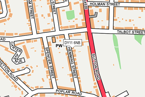 DY11 6NB map - OS OpenMap – Local (Ordnance Survey)