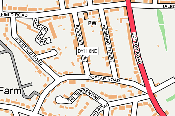 DY11 6NE map - OS OpenMap – Local (Ordnance Survey)