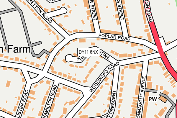 DY11 6NX map - OS OpenMap – Local (Ordnance Survey)